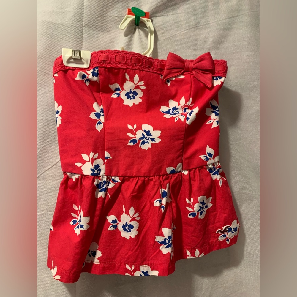 Hollister Strapless Pink Floral Peplum Small New with tag